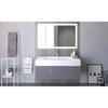 Castello Usa Nile 48" Wall Mounted Gray Vanity With White Top AndAnd Brushed Nickel Handles CB-MC-48G-BN-2053-WH